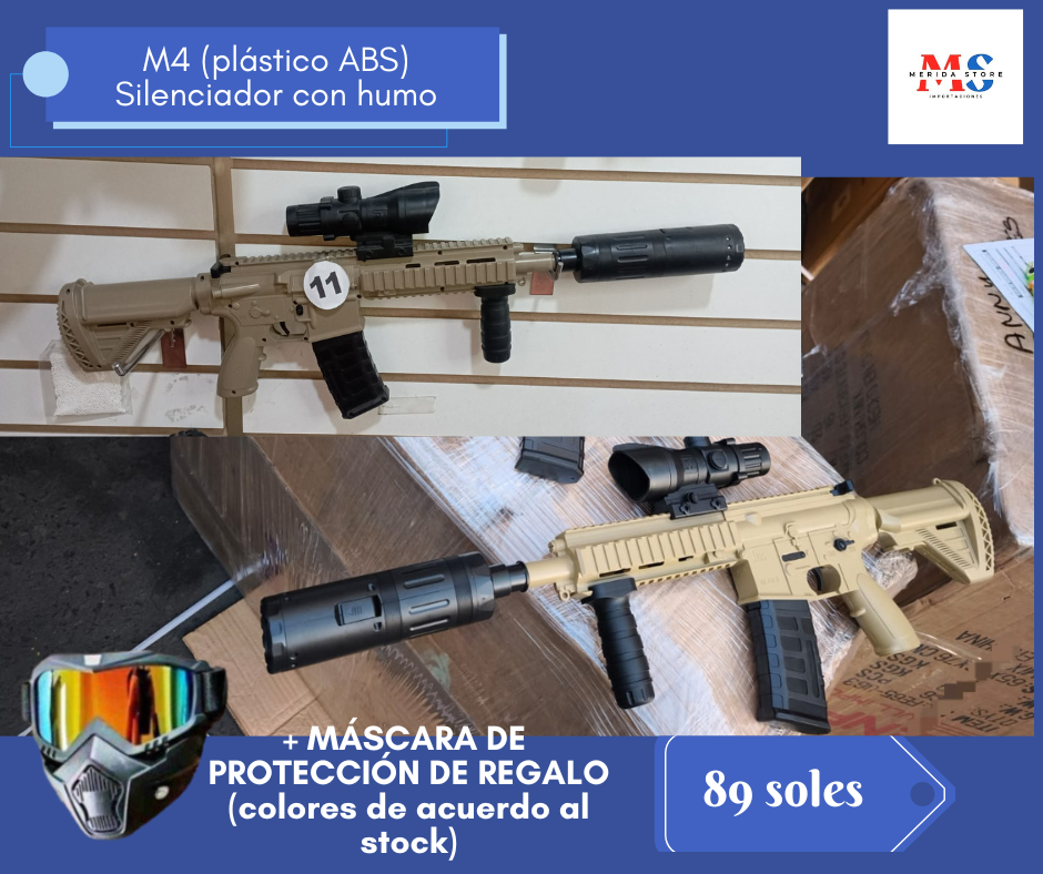 Juguete de hidrogel modelo M416 con silenciador Led con humo