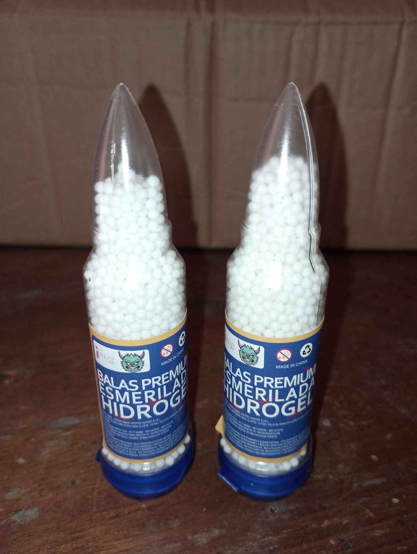 balines de hidrogel esmerilados