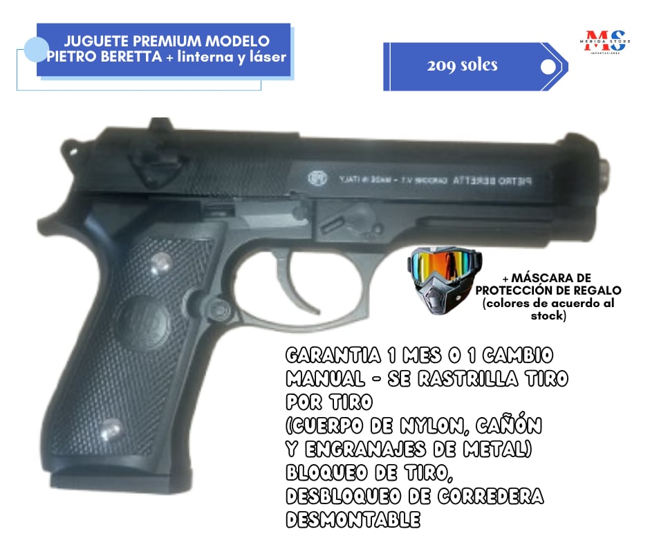 Juguete de Airsoft con resorte modelo PIETRO BERETTA