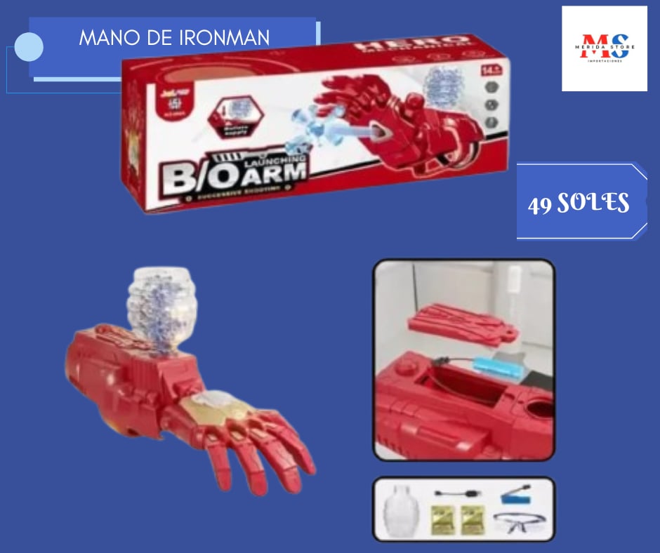 Juguete de hidrogel modelo mano de Iron man