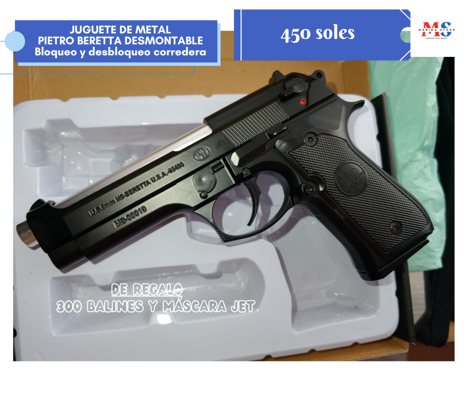 Juguete de pistola de airsoft manual Pietro Berreta de metal