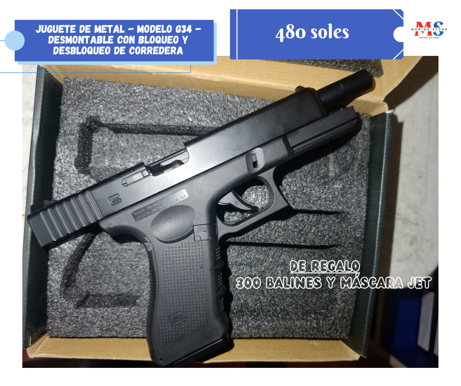 Juguete de pistola de Airsoft- Modelo glock34 premium