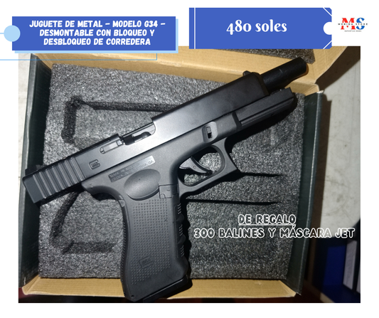Juguete de pistola de Airsoft- Modelo glock34 premium