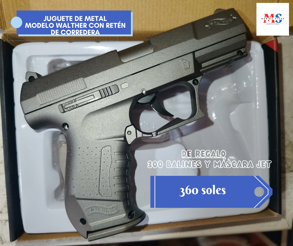 Juguete de pistola de airsoft modelo Walther de metal